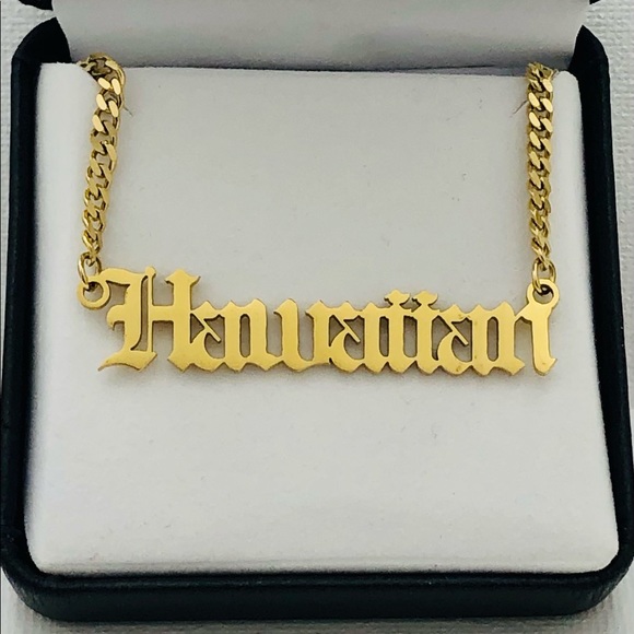 14k Gold Filled “HAWAIIAN” Nameplate Necklace - Picture 1 of 11